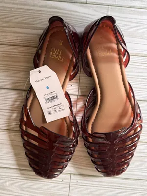 Time and Tru Women's Huarache Jelly Sandals Flats Sz 6 NWT thumbnail 4