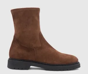 Aquatalia Maryann Ankle Boot Brown Suede Size 9.5 Made In Italy thumbnail 1