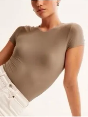 Abercrombie & Fitch T-shirt Bodysuit in Tan thumbnail 1