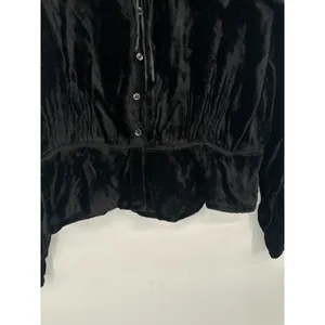 Vtg‎ Y2K Faded Glory Top Womens Large Black Velvet Fairy Renaissance Whimsigoth thumbnail 3