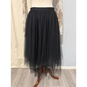 Fairy Black Tulle Mesh Handkerchief Hem Midi Skirt Medium Whimsigoth Punk Witchy thumbnail 9