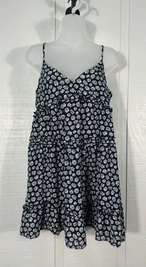 ROWA Navy Floral Spaghetti Strap Babydoll Dress Size XL NWT thumbnail 1