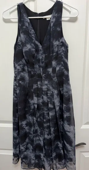 Coldwater Creek Womens Black Grey Abstract Print Sleeveless V-Neck Dress Size 6 thumbnail 1