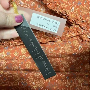 House of Harlow 1960 long sleeve puffed sleeve dress v-neck rust‎ size Medium thumbnail 8