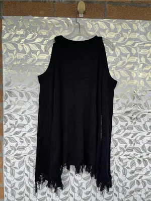 Killstar Cold Shoulder Distressed Knit Sweater Black XXL Whimsigoth Goth thumbnail 11
