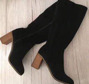 Black Knee High Boots, Size 11 thumbnail 1