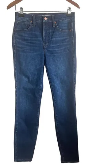 Madwell Jeans Women Blue Skinny‎ Leg Zipper/Button Closure 5 Pocket Denim thumbnail 1