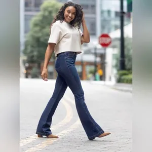 Spanx Midnight Shade Pull On Flare Jeans Sz.L thumbnail 4