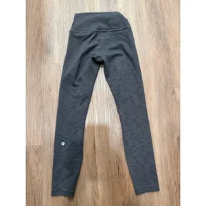 Lululemon Wunder train HR Pant 25‎ Heathered Black Space Dye Leggings 4 thumbnail 2