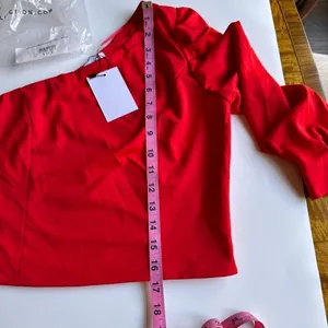 Sugarlips Such a Betty One Shoulder Red Top SZ M thumbnail 14