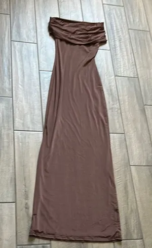 Meshki Brown Strapless Bodycon Dress thumbnail 1