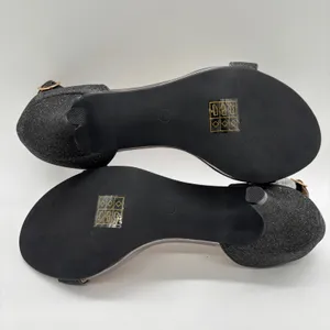 NEW Allegra K Heels Womens 8 Black Glitter Ankle Strap Stiletto Evening‎ Party thumbnail 7