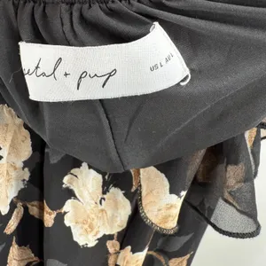 Petal & Pup Lucah Dress Size Large Frill Floral Maxi Wedding Formal Cocktail Blk thumbnail 8
