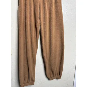 LESET Teddy Jogger size M French Terry Lounge Sweatpants Camel Brown thumbnail 6