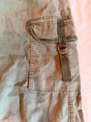 American Eagle Super High Rise Baggy Wide Leg Cargo Pants Olive Green Size 2 thumbnail 2