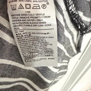 Banana Republic Gray White Coastal Linen Blend Preppy Size 4 Striped Shirt Dress thumbnail 5