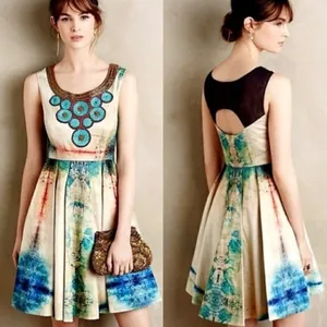 Anthropologie BHANUNI BY JYOTI‎ Villette Dress Fit N' Flare Beaded Embellished 2 thumbnail 4