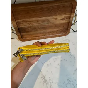 Coach Double Corner Zip Wristlet pebble leather This compact pouch bright yellow thumbnail 8