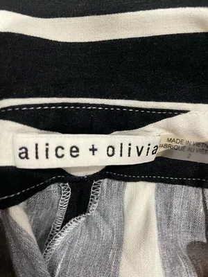 Alice and Olivia Umbrella Stripe Linen Wide Leg Pants Size 2 thumbnail 8