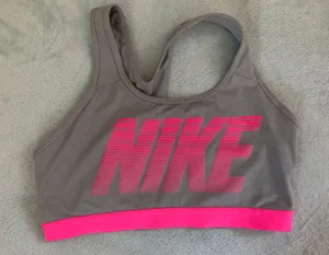 Nike Gray Pink Sports Bra thumbnail 1