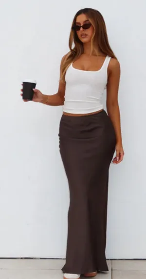 White Fox Brown Maxi Skirt thumbnail 1