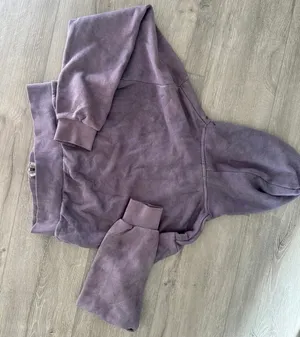 John Galt Brandy Melville Purple Cropped Zip-Up Hoodie thumbnail 2