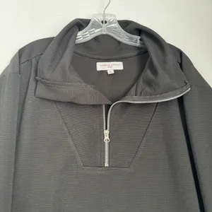 Adrienne Vittadini Sport Women L Black Quarter Zip Pullover Textured Athleisure thumbnail 4