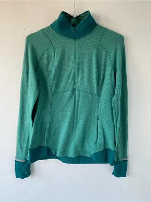 lululemon athletica runderfulTeal Half-Zip Pullover thumbnail 3