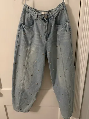 Studded Barrel Denim Jeans Blue thumbnail 9