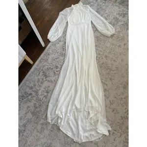 Lulus Graceful Love White Long Sleeve Backless Mermaid Maxi Dress Size Small thumbnail 3