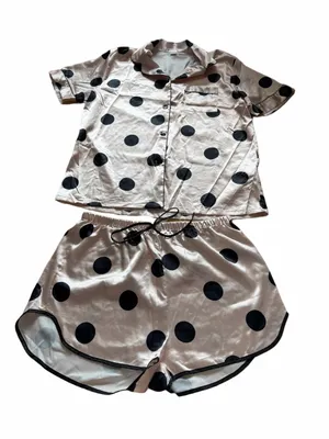 Cheibear Women’s Polka Dot Pajama Set Pink Size M thumbnail 1