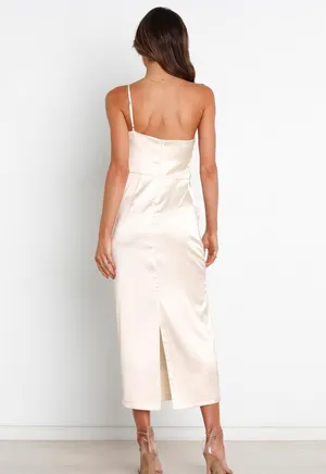 Women’s one shoulder petal and pup white dress nwt thumbnail 2