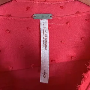 Free People Abigail Victorian Lace Yoke Pink Red Button Up Top Womens‎ Large thumbnail 3
