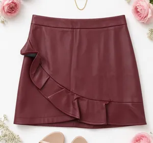 RUFFLE MINI SKIRT Red thumbnail 1