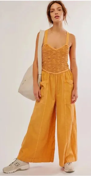 Free People Forever And Always Ruched One-piece Jumpsuit Size Medium thumbnail 1