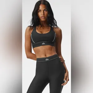 NWT Alo Yoga Airlift Suit Up Removable Pads, adjustable straps Black & White XS thumbnail 2