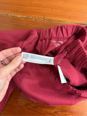 NWT Eileen Fisher Organic Cotton Pull On Lazy Pant Cranberry Sz M 💛🍄 thumbnail 9