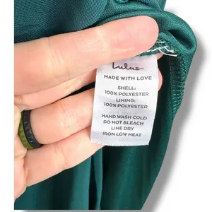 Lulus NWOT Radiant Charisma Emerald Chiffon Ruched Tie-Strap Maxi Dress Medium thumbnail 10
