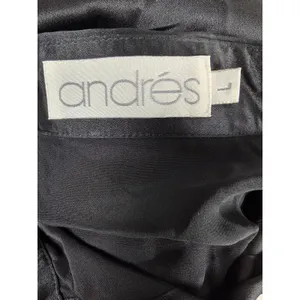 Womens Andres Silk Button Down Shirt Black Size L thumbnail 5