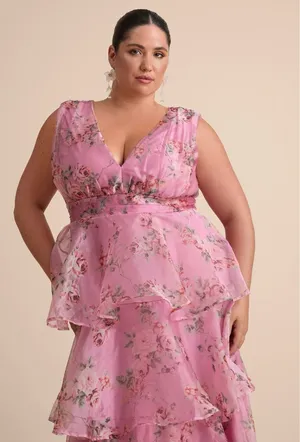Lulus Garden Radiance Pink Floral Print Gown thumbnail 2