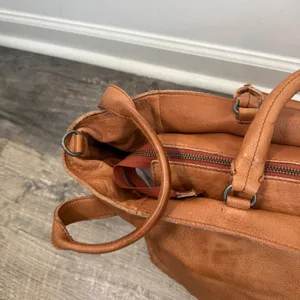 Free People Leslie 100% Cow Leather Tote Brown Boho Slouchy Large READ Womens thumbnail 11