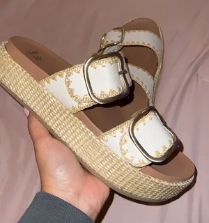 Platform Sandals White Size 10 thumbnail 1