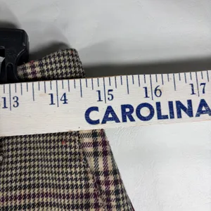 Abercrombie & Fitch Simone High Rise Ankle Flare Plaid Pants Tan Burgundy Size S thumbnail 6