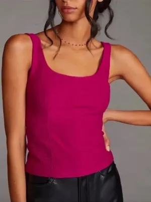 Maeve by Anthropologie Tie-Back Tank Top Pink 1X NWT thumbnail 1