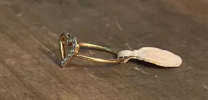 Vintage 14K HE Espo Simulated Diamond Open Heart Ring thumbnail 7