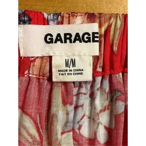 Garage Red Floral Skirt Size Medium Pockets (3644) thumbnail 5