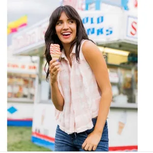 Free People Hey There Sunrise Tank Top gingham plaid check‎ pink white sz S thumbnail 3