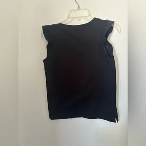 J.Crew Factory Black Ruffle Flutter Sleeve Top Black Size XS Style G7284 thumbnail 6