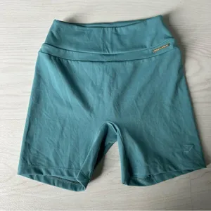 Gymshark X Whitney Simmons Teal Biker Cycling Shorts Modest Shorts Size Medium thumbnail 2