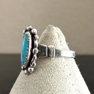 Vintage Sterling Silver Turquoise Ring Southwestern Navajo thumbnail 3